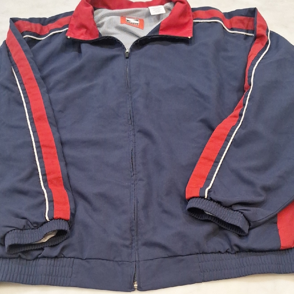 Vintage Track Jacket Simply For Sports Sz XL Red‎ Blue Windbreaker Retro Cording